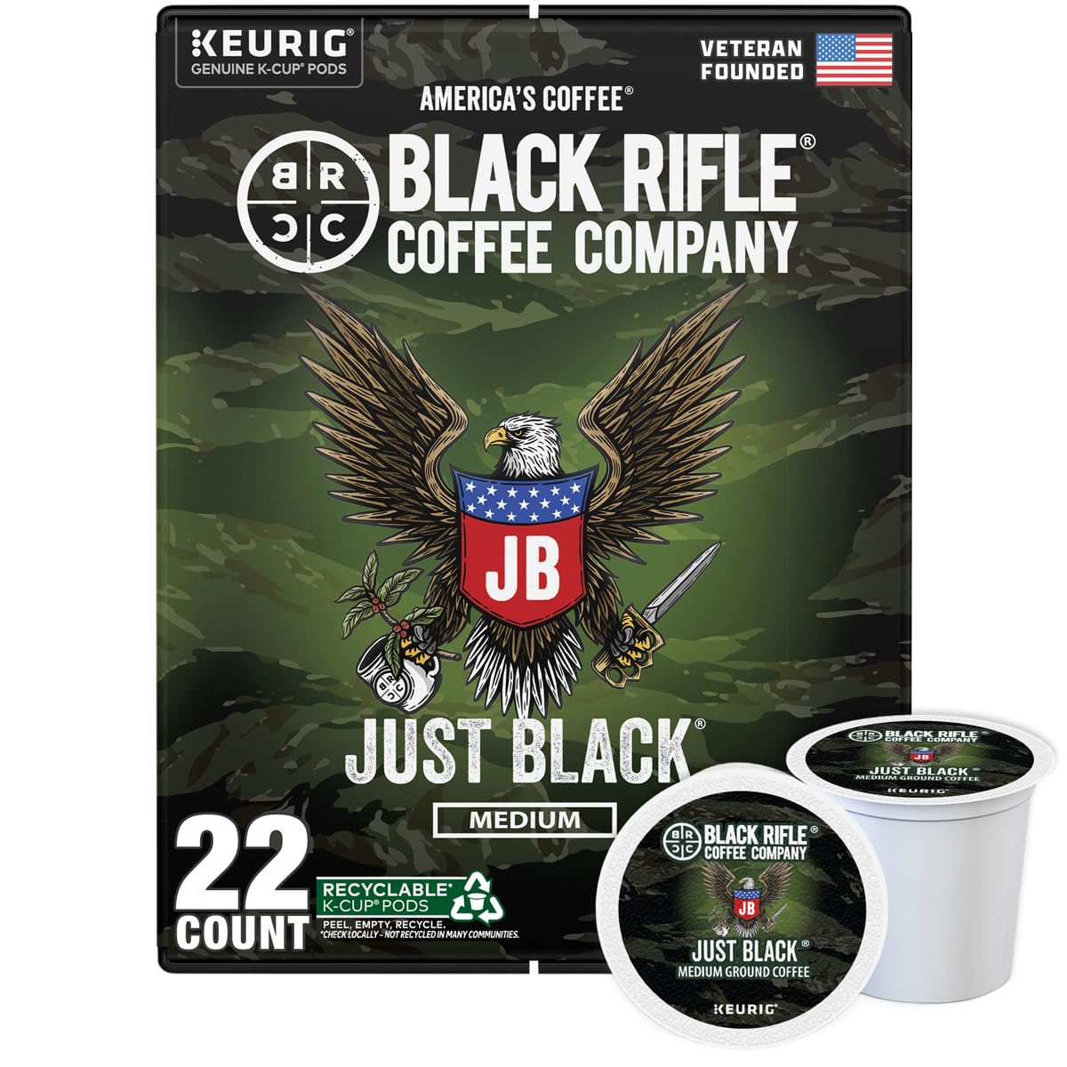 Black Rifle Coffee Company Dark Chocolate K-Cups, Rounds 12-count– Rich Dark Chocolate Favor Blended with Bold Roast in Convenient Pods