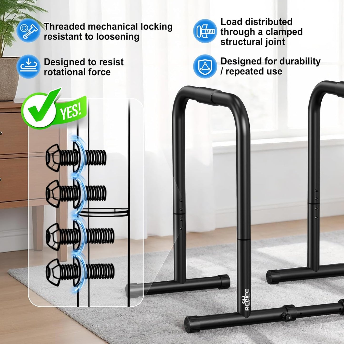 RELIFE Dip Station - Heavy Duty Dip Stands for Fitness Workouts