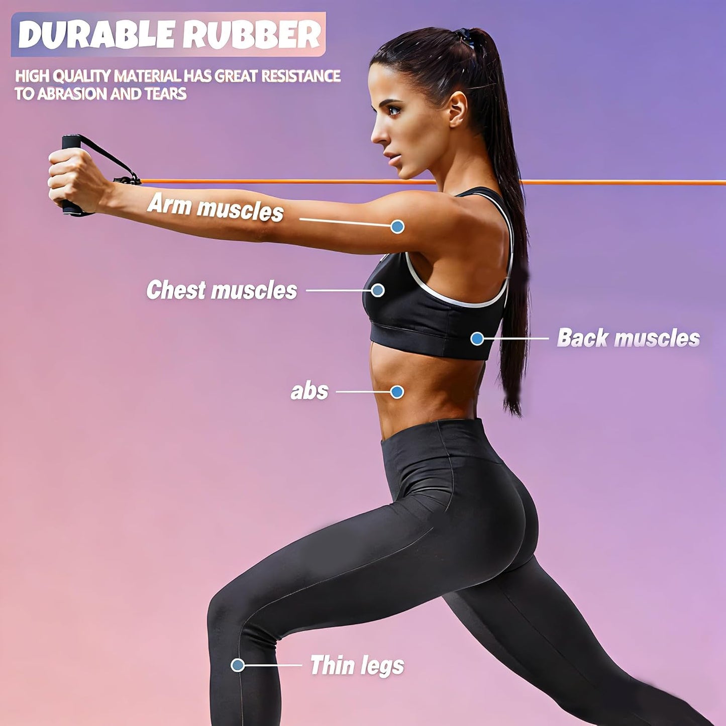RitFit Single Resistance Exercise Band with Foam Handles - Ideal for Therapy, Strength Training