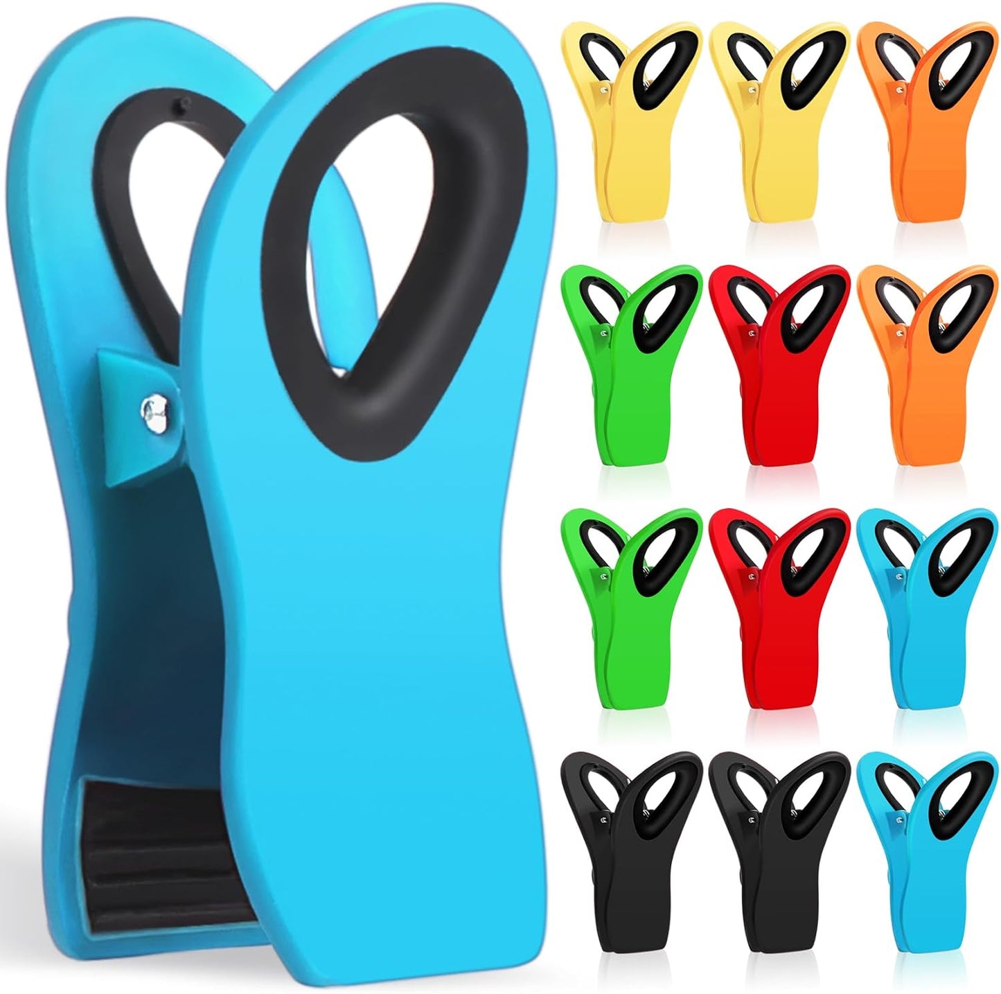 JETMORE 12 Pack Chip Clips Bag Clips, Magnetic Bag Clip for Food Storage | Heavy duty, plastic food clip for chips, snack, kitchen, refrigerator, garden, sewing, fabric, clothes pins