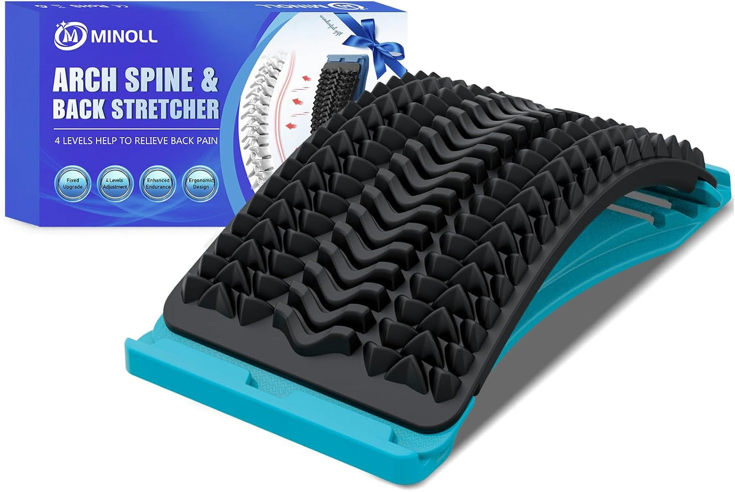 MINOLL Back Stretcher for Lower Back Pain Relief, Adjustable Arch Lumbar Support