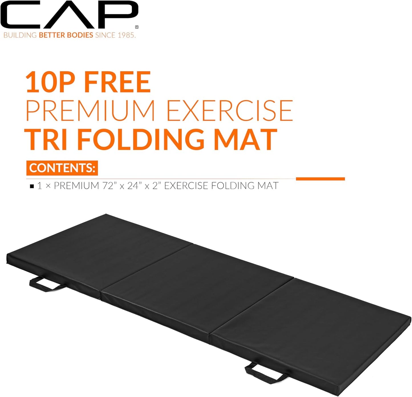 CAP Barbell 2-Inch Folding Anti-Tear Exercise Mat, Multiple Colors