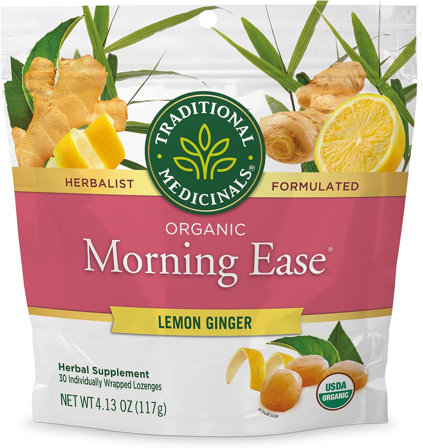 Traditional Medicinals Organic Belly Comfort Lozenges Lemon Ginger