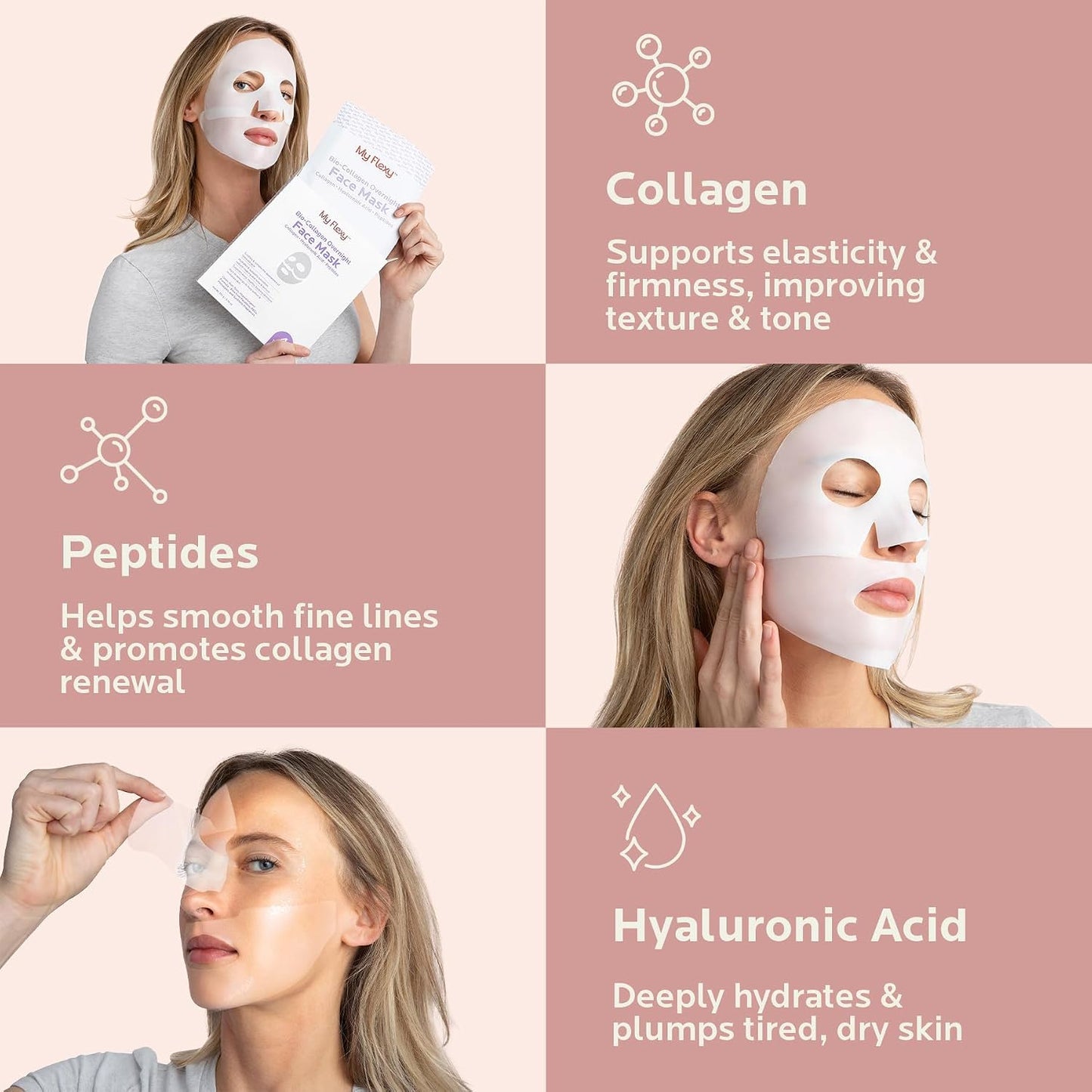 Bio Collagen Overnight Facial Mask with Peptides and Hyaluronic Acid