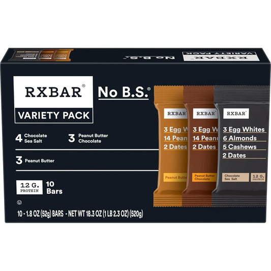 RXBAR Protein Bars Variety Pack 10 Count 18.3oz Box