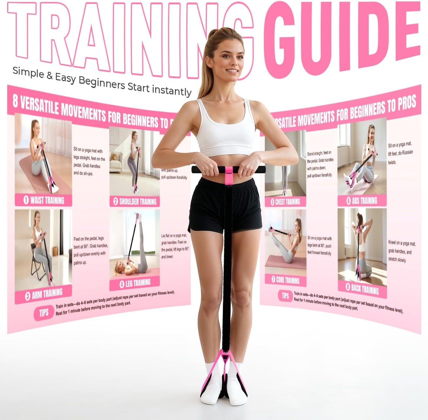 2026 Upgraded Durable Pedal Resistance Band with Handle