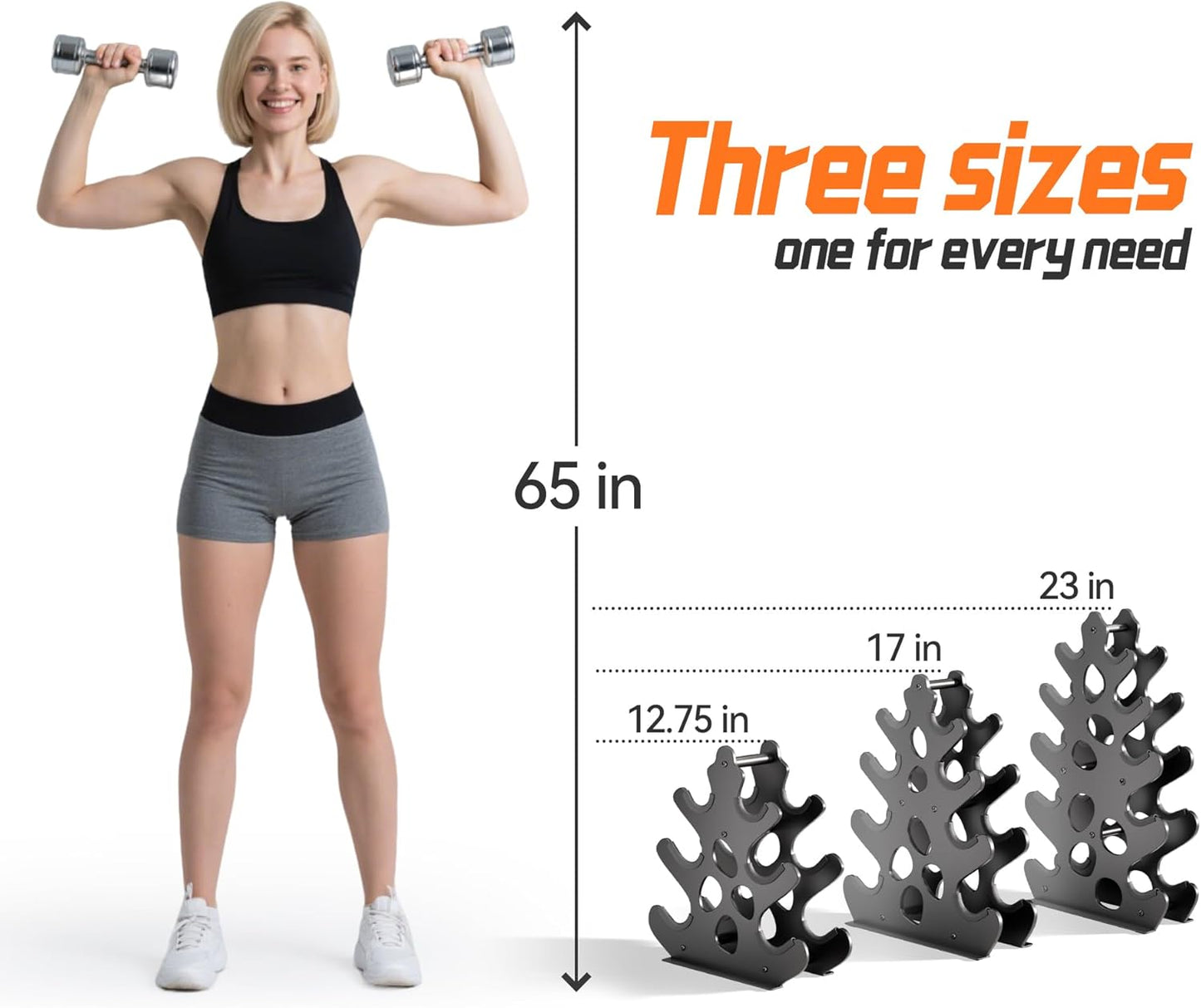 4 Tier Dumbbell Rack - Rust-Resistant Dumbbell Stand for Home Gym