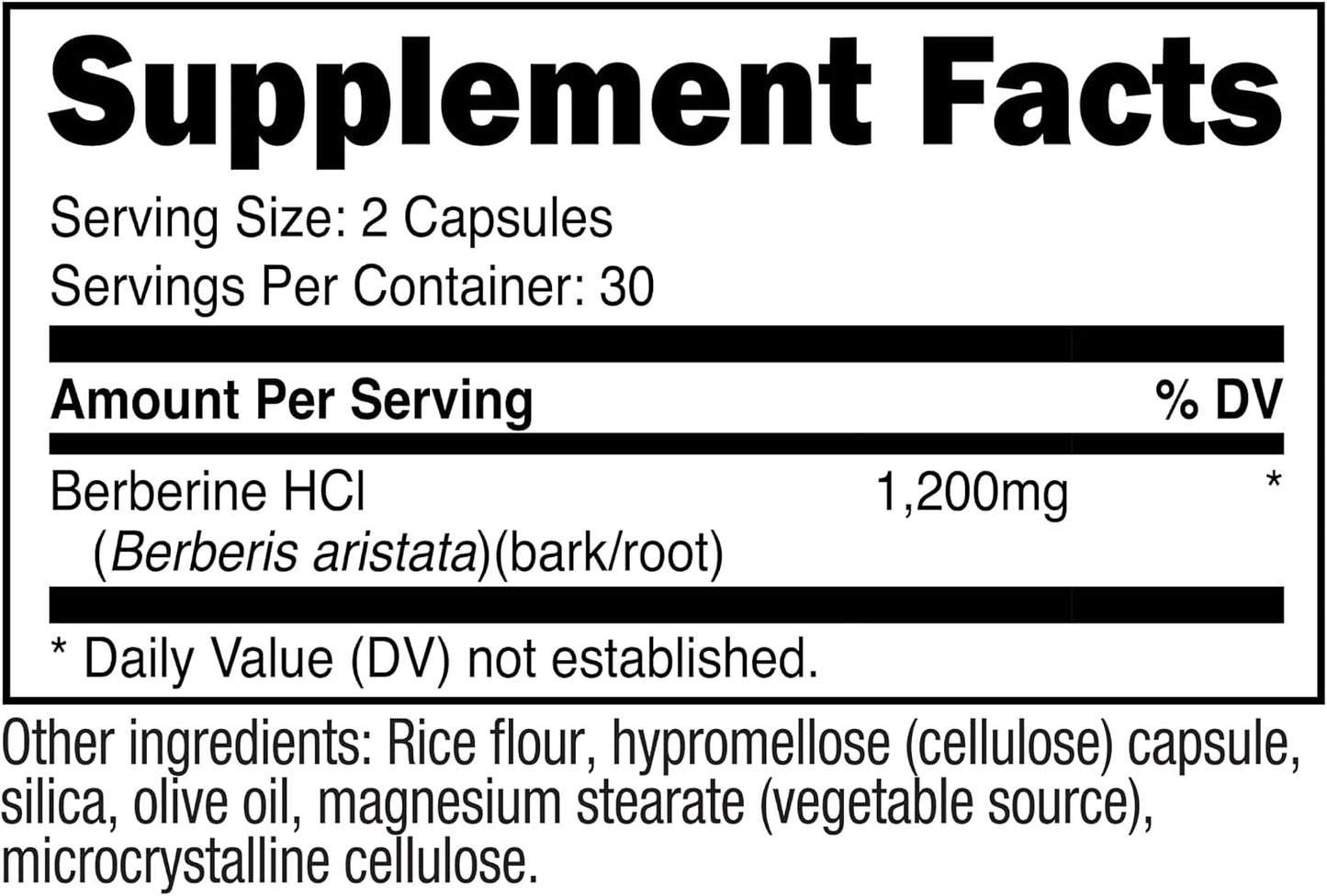 Nutricost Berberine HCl 1200mg , 60 Vegetarian Capsules - Gluten Free & Non-GMO