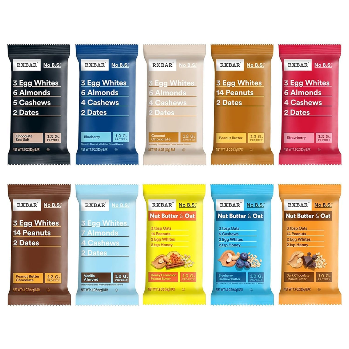 Assorted Protein Bar Variety Pack with 20 Individually Wrapped Bars