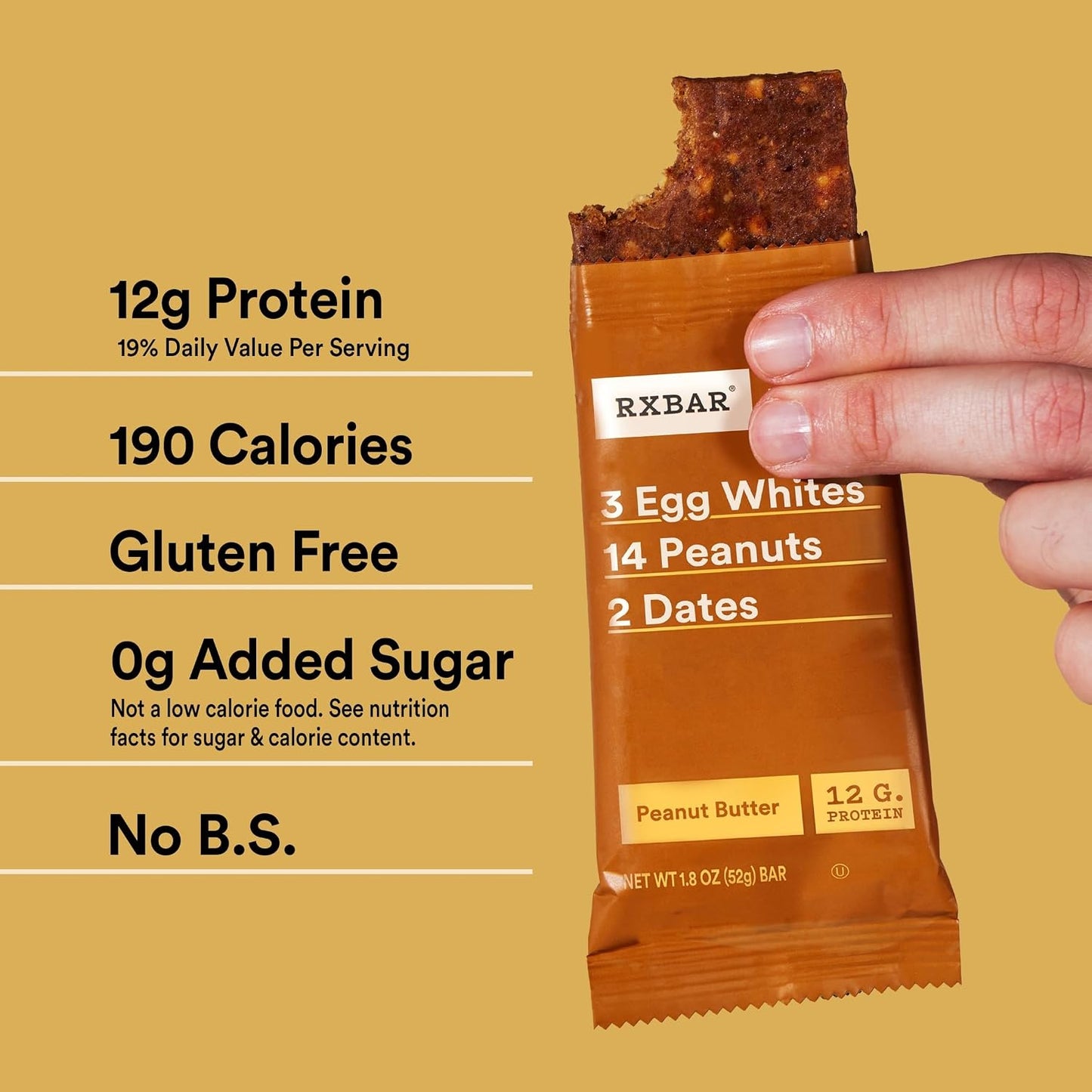 RXBAR Protein Bars, 12g Protein, Gluten Free Snacks, 12 Count, 22oz Box