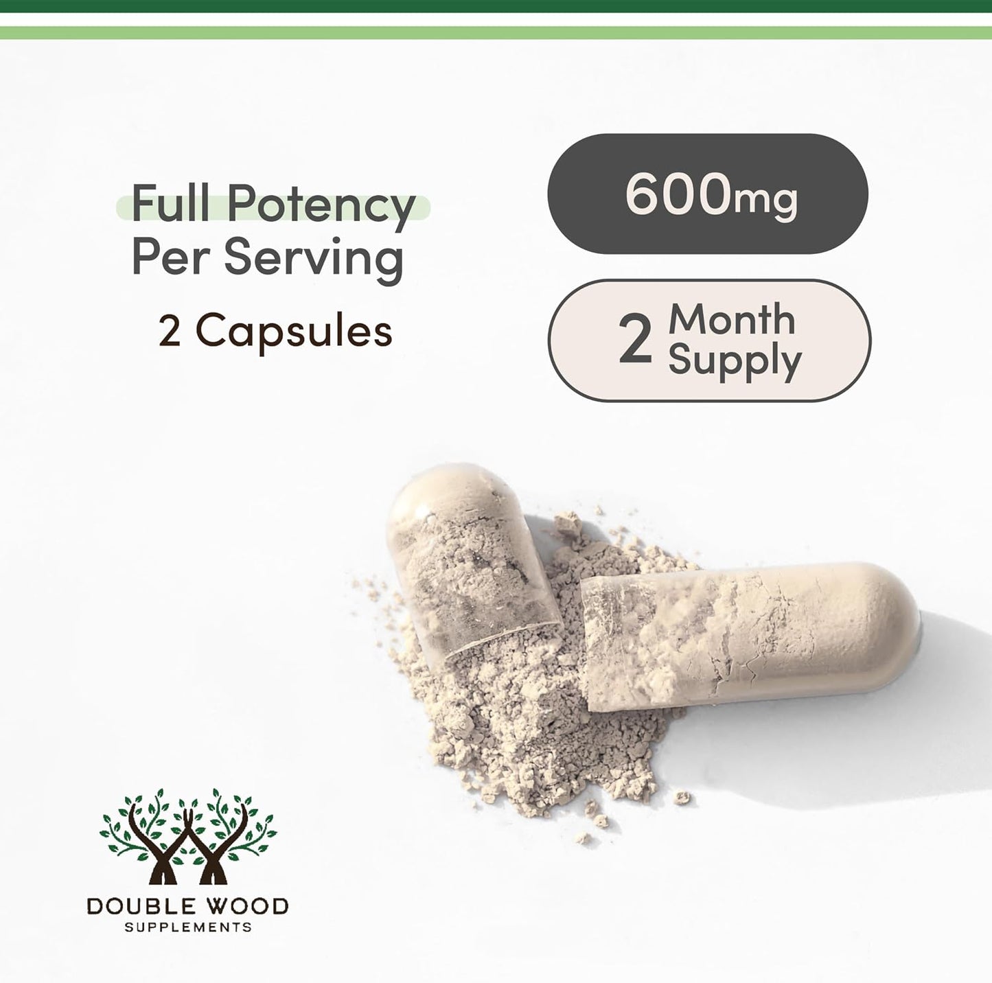 Double Wood Supplements Ashwagandha KSM 66 Organic Extract 600mg