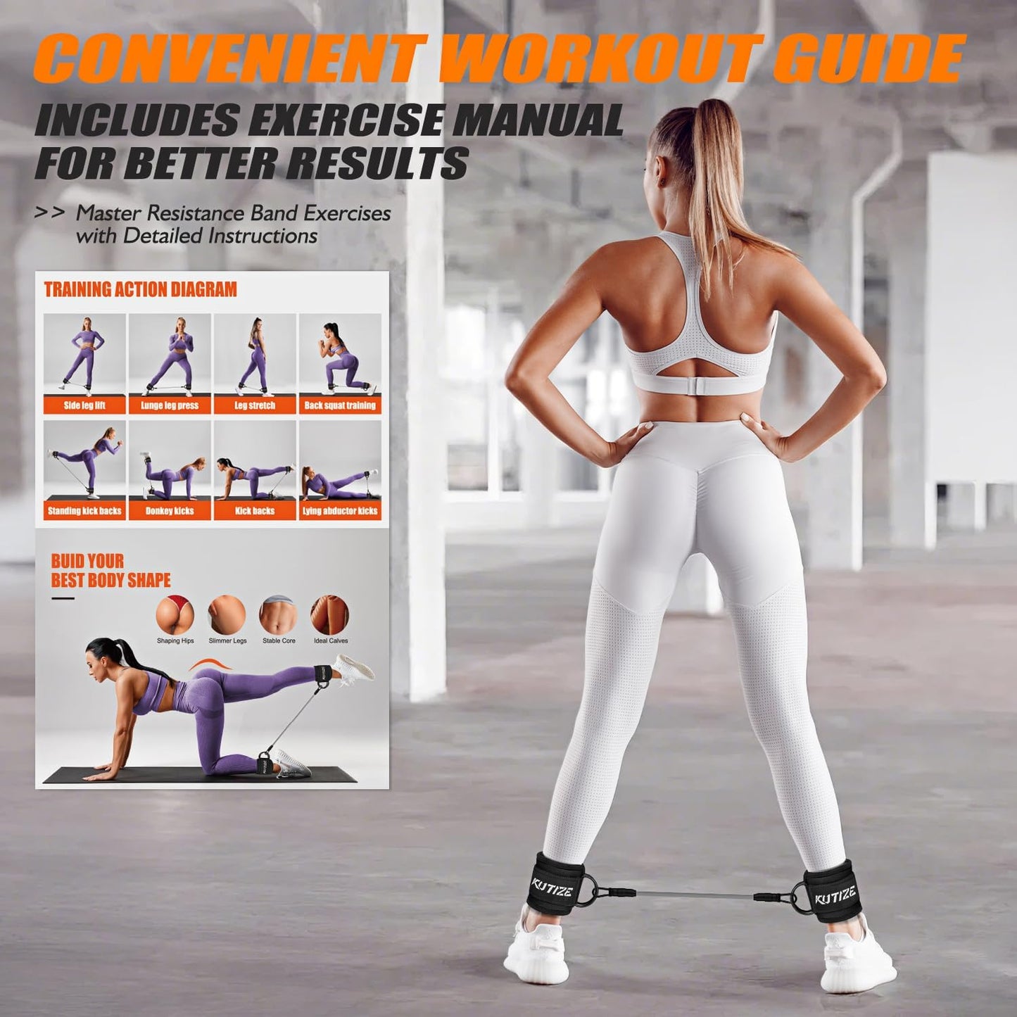 KUTIZE Adjustable Ankle Resistance Bands for Full-Body Workouts