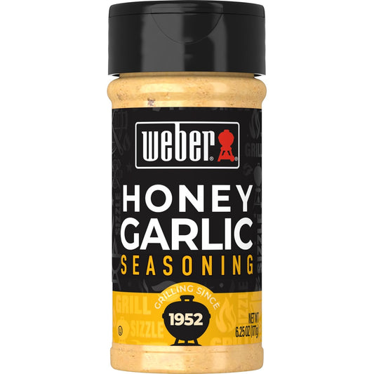 Weber Honey Garlic Rub, 6.25 oz, Gluten Free, Savory Seasoning for Pork or Chicken