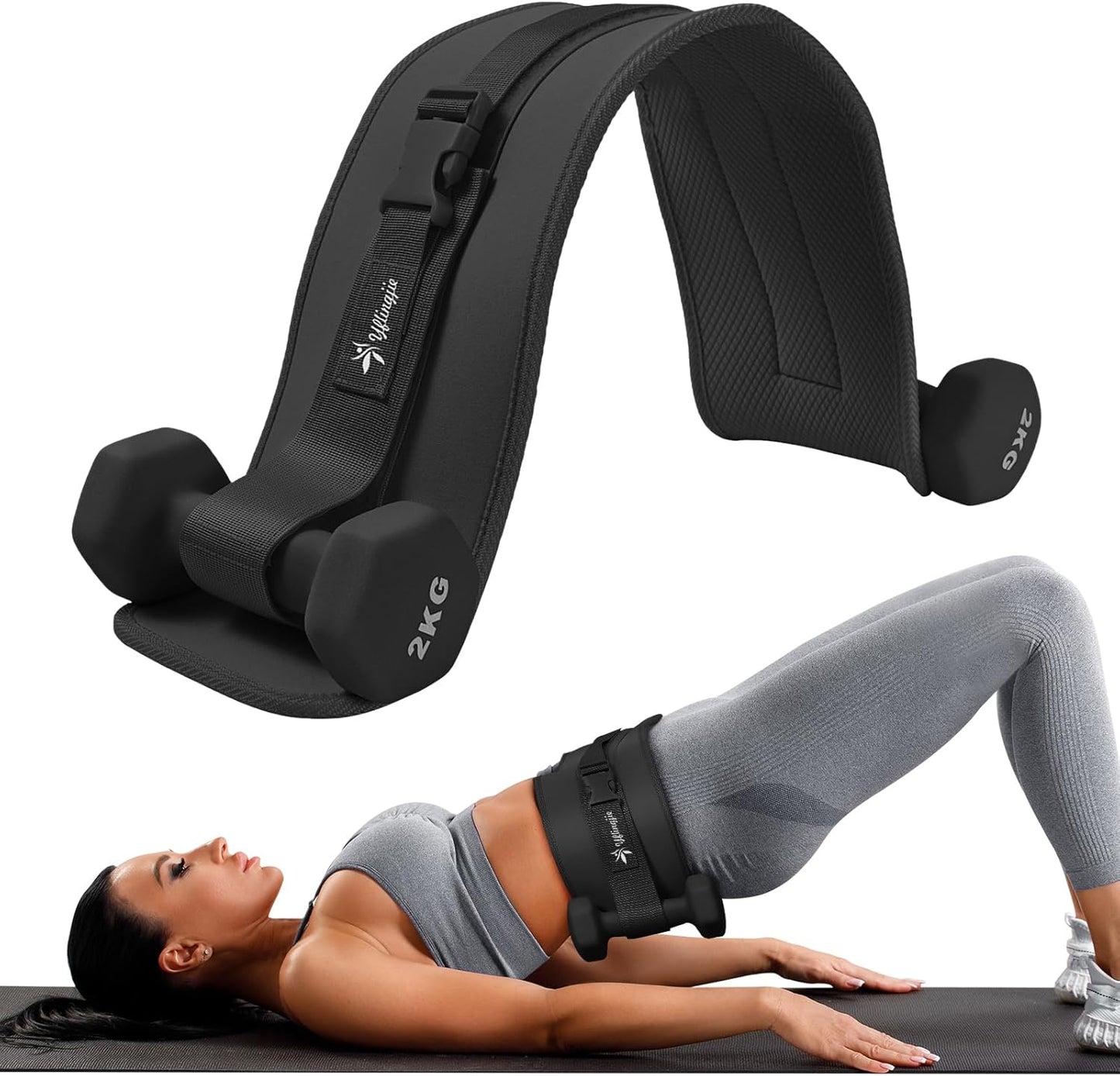 Exercise Hip Thrust Belt for Dumbbells, Kettlebells, and Plates, Comfortable and Durable