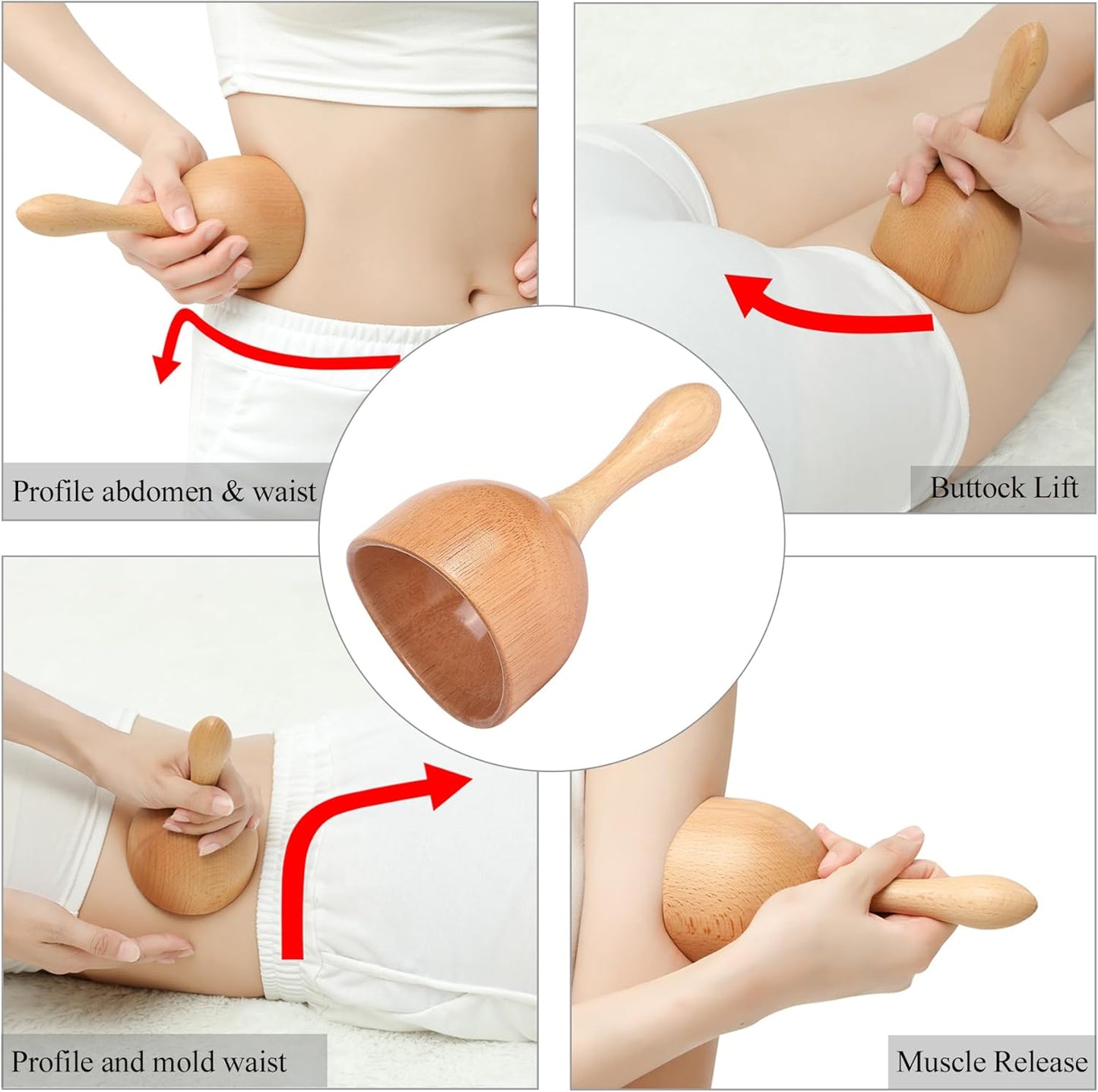 Komogir Wood Therapy Massage Tools 5-in-1 Lymphatic Drainage Massager Kit