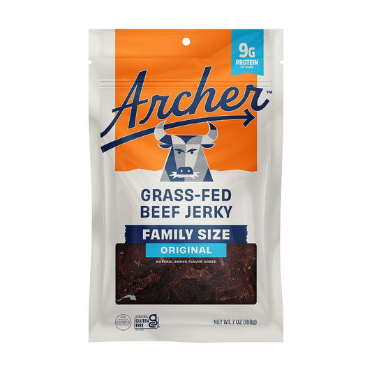 Country Archer Grass Fed Beef Jerky, 7 oz, Original Flavor, Gluten Free, No Nitrates