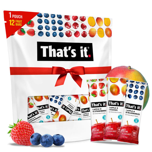 That's it. Variety Pack 100% Natural Real Fruit Bars, High Fiber Vegan Gluten Free Healthy Snacks for Adults & Paleo Children, Non GMO, No Added Sugar