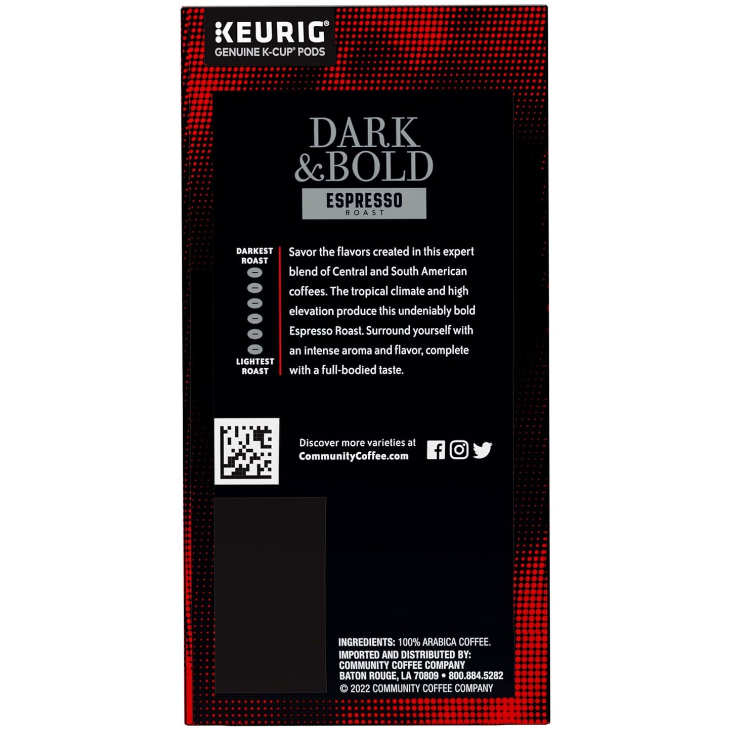 Community Coffee Dark & Bold Espresso Roast 24 Count Coffee Pods for Keurig 2.0 Brewers