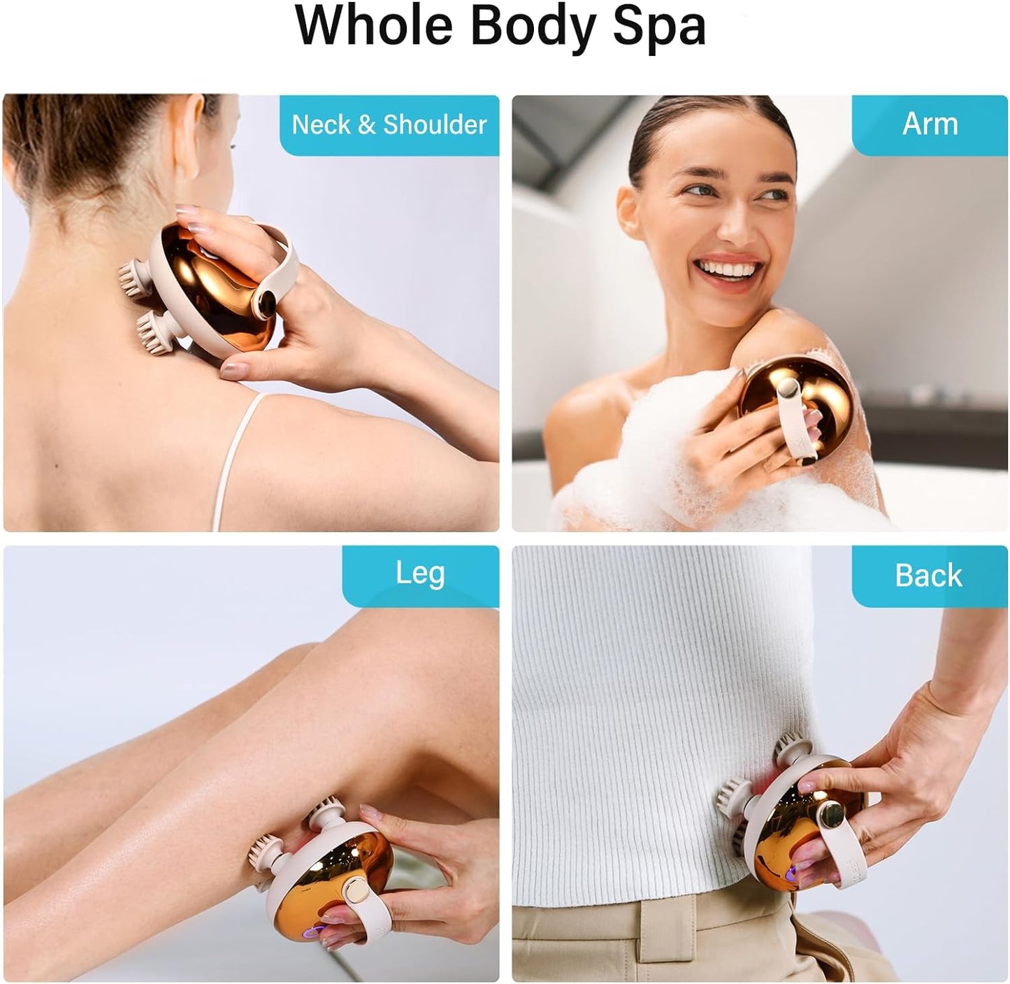 arboleaf Electric Scalp Massager with 5 in 1 Kneading and 128 Massage Nodes