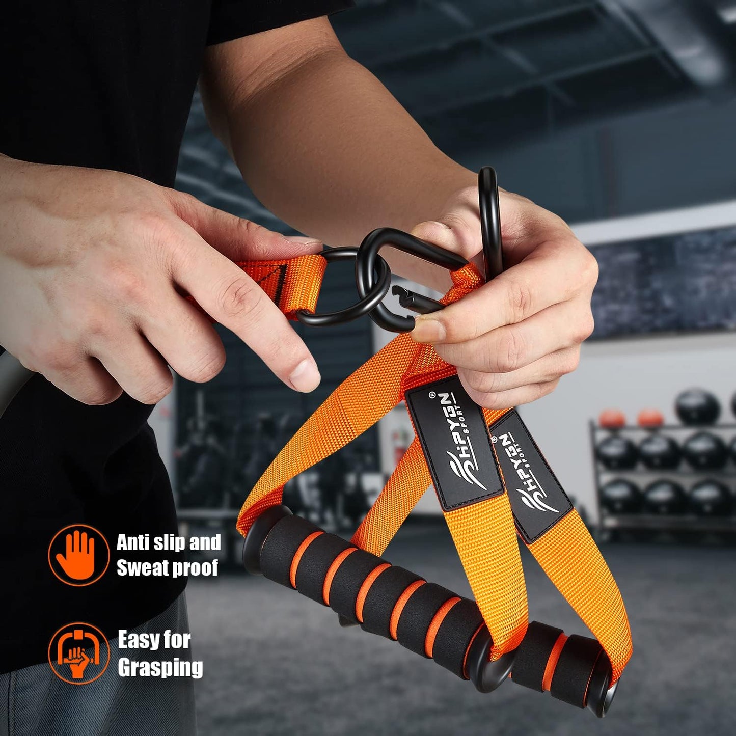 HPYGN Heavy Resistance Bands 300LBS Exercise Bands Set