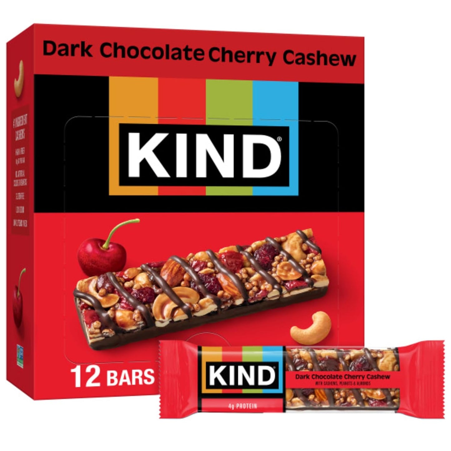 KIND Snack Bars, Caramel Almond & Sea Salt, Gluten Free, Low Sugar, High Fiber, 12 Count