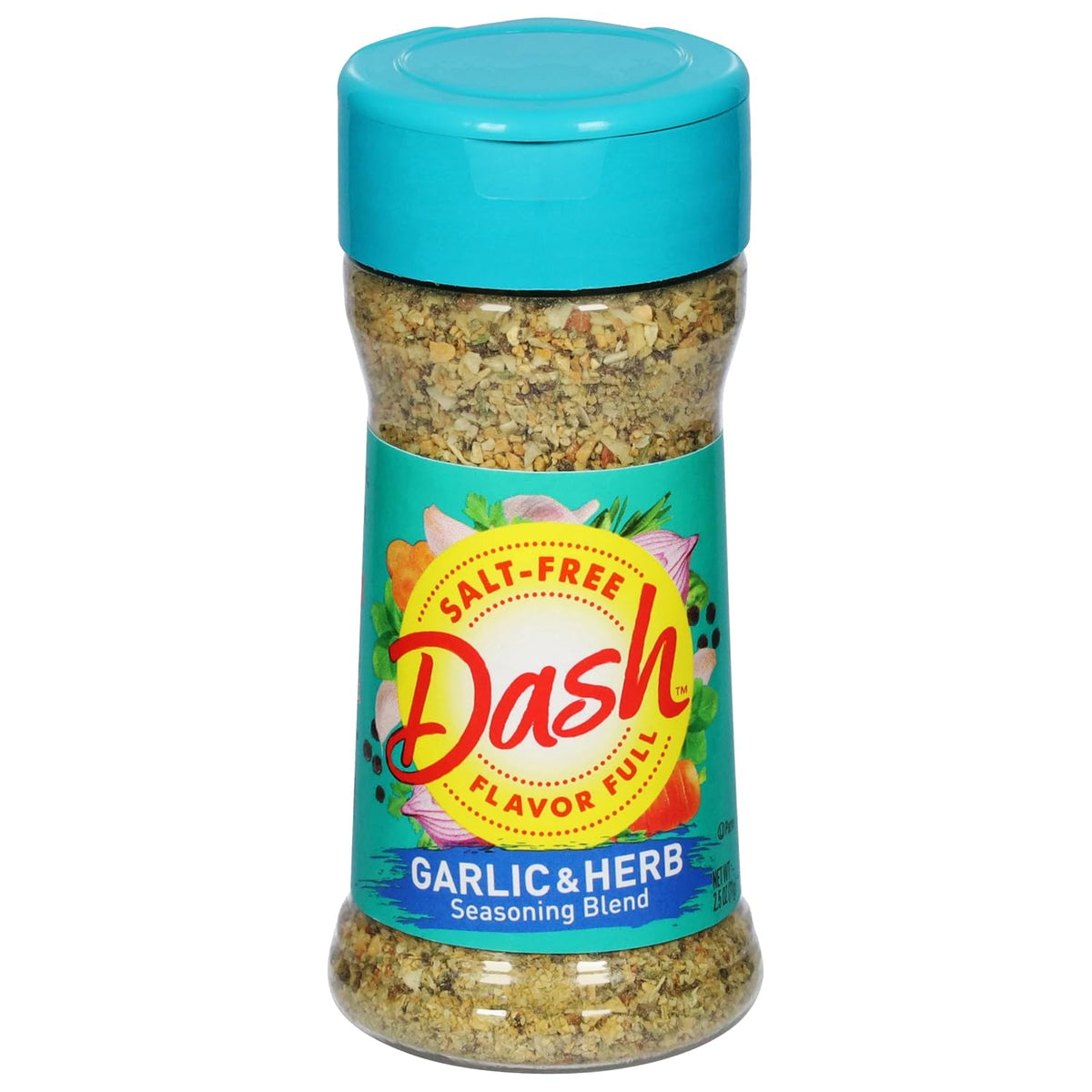 Dash Garlic & Herb Salt-Free Seasoning Blend, 2.5 Ounce, No Preservatives