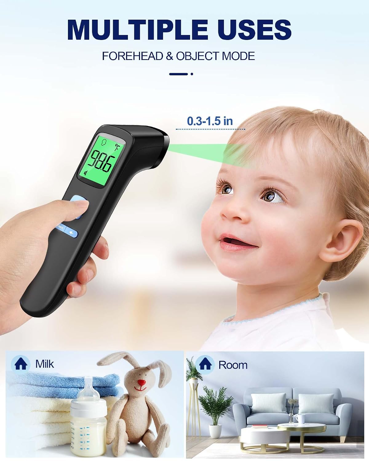Anmeate No-Touch Forehead Thermometer for Adults and Kids