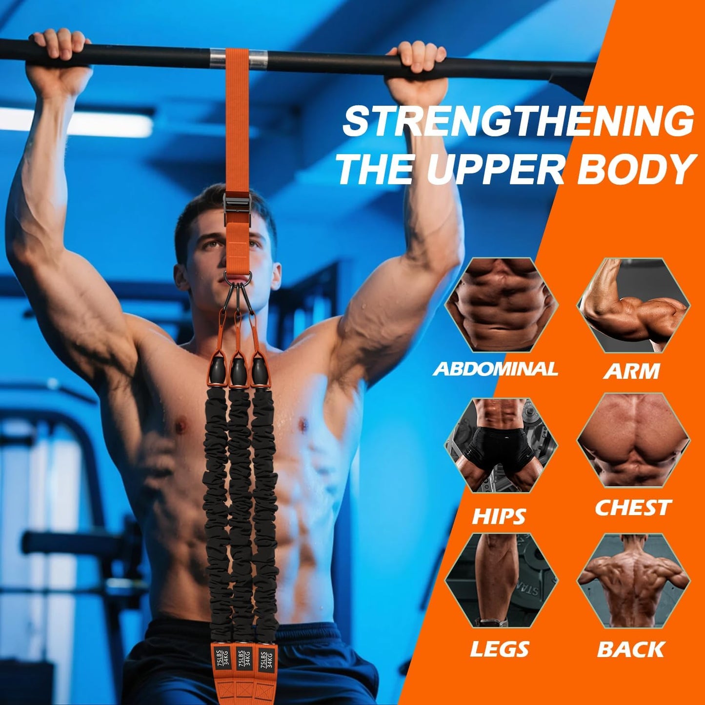 WHATAFIT Resistance Loop Bands, Latex Workout Bands for Home Fitness, Strength Training