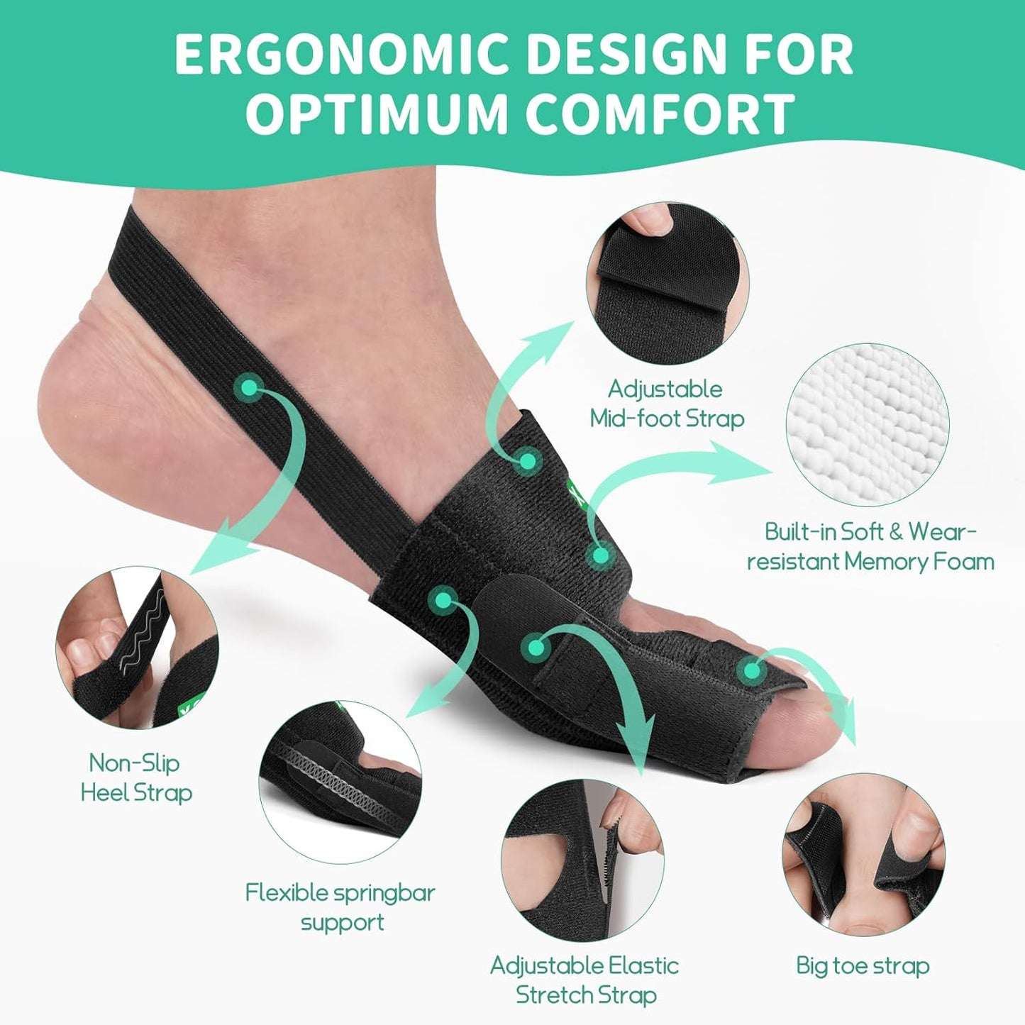 Healrecux Bunion Corrector for Women and Men, 1 Pair, Big Toe Straightener