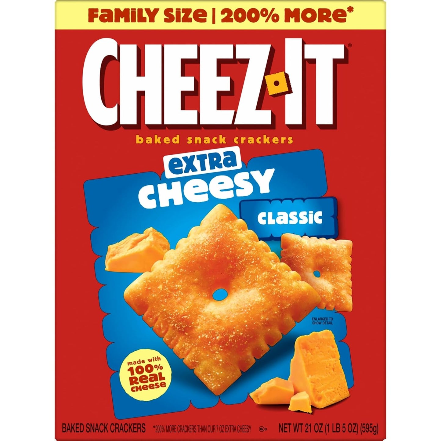 Cheez-It Cheese Crackers, Baked Snack Crackers, Family Size, 21oz Box