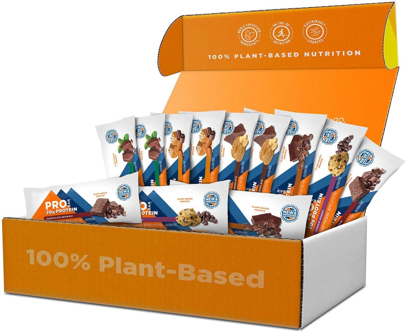 Plant-based protein bars with 20g protein, gluten-free, non-GMO, dairy-free, vegan snack