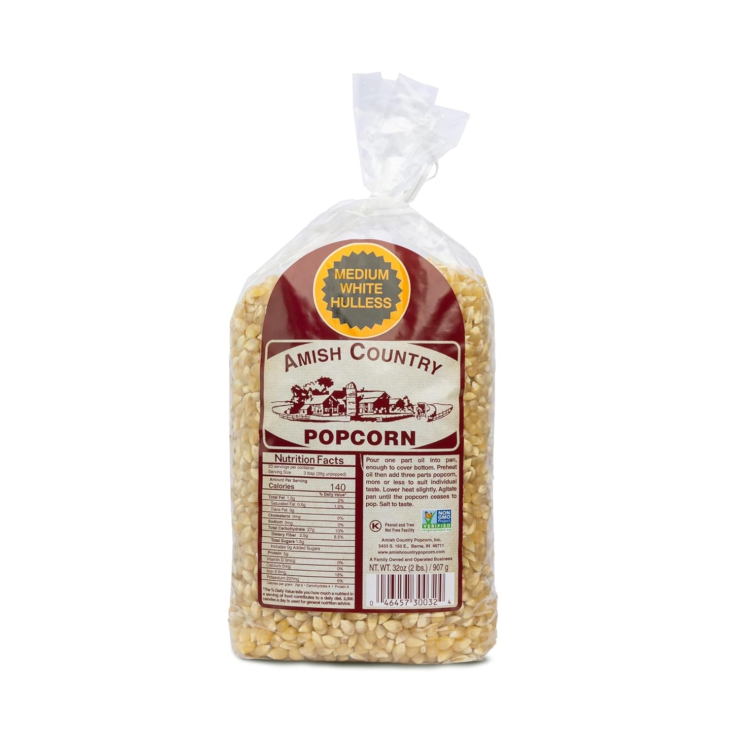 Medium White Popcorn Kernels from Amish Country in 6 lb Bag