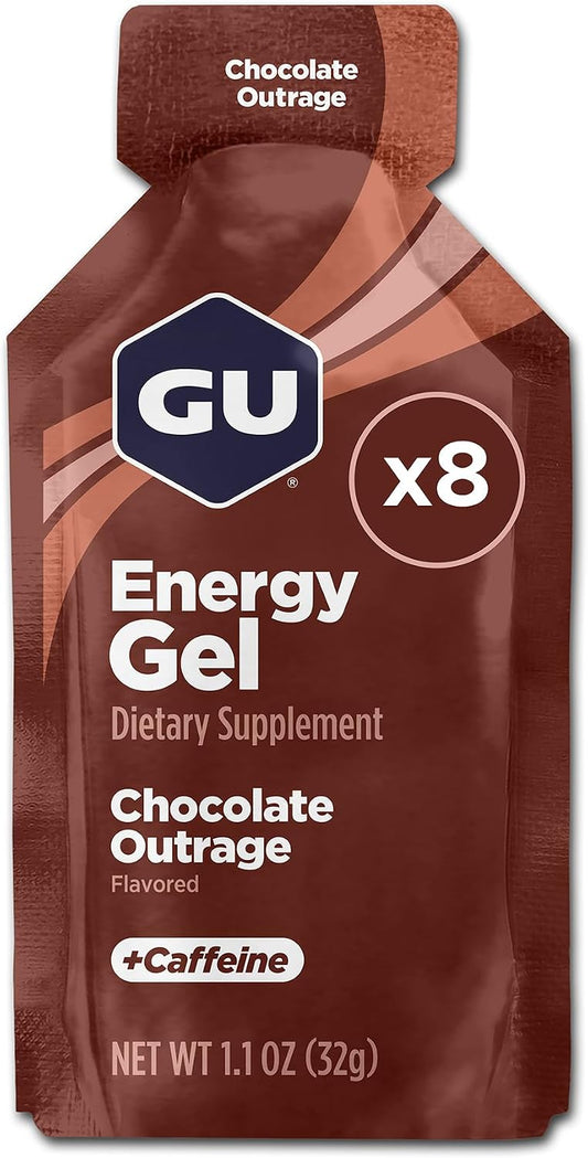 GU Energy, Original Energy Gels, Chocolate Outrage - 8 Count