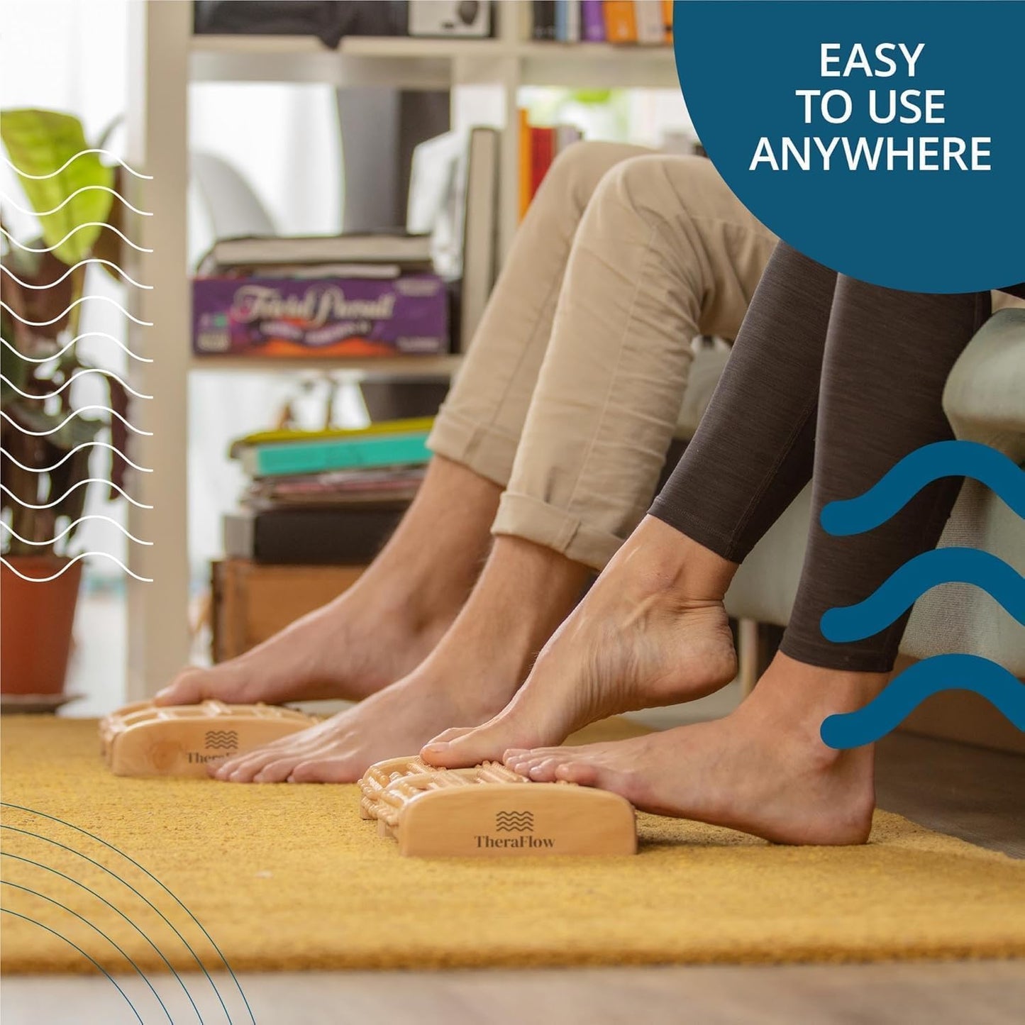 TheraFlow Wooden Foot Roller for Plantar Fasciitis Relief and Neuropathy Pain