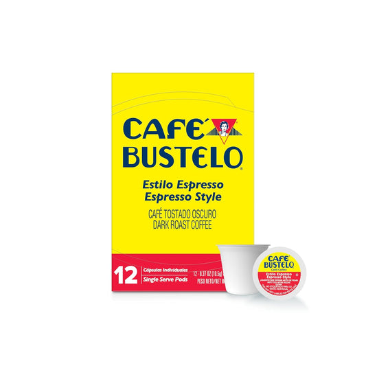 Café Bustelo Espresso Style Dark Roast Coffee Pods, 12 Count, Single Serve
