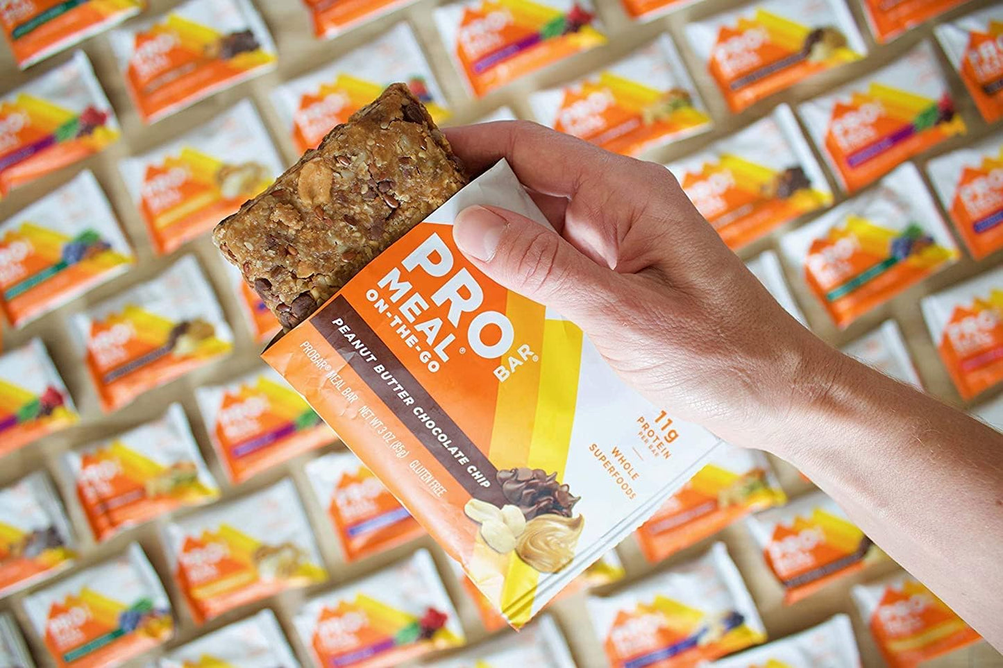 Plant-based meal replacement bar with whole food ingredients, oats, nuts, and seeds