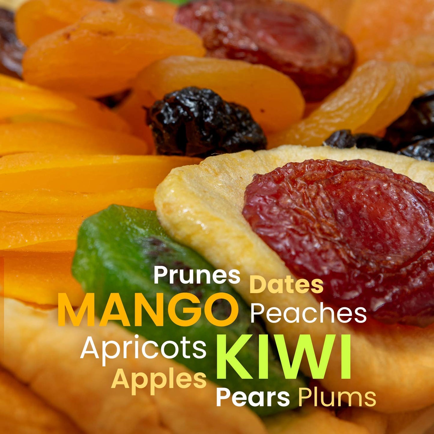 Dried Fruit Gift Basket with Exotic Fruits and Wooden Tray