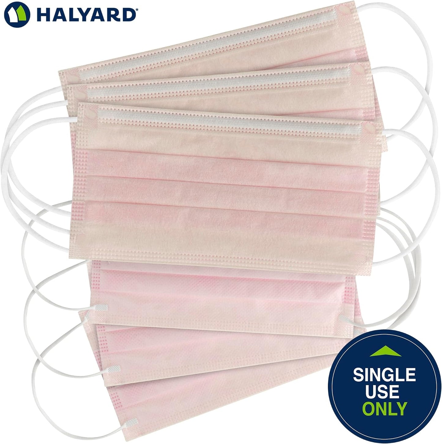 HALYARD Pink Level 1 Procedure Mask with Earloops, 57578