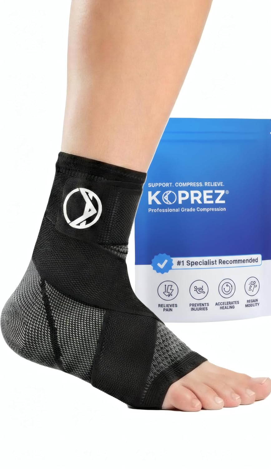 Koprez Plantar Fasciitis Sleeve for Ankle Support and Relief