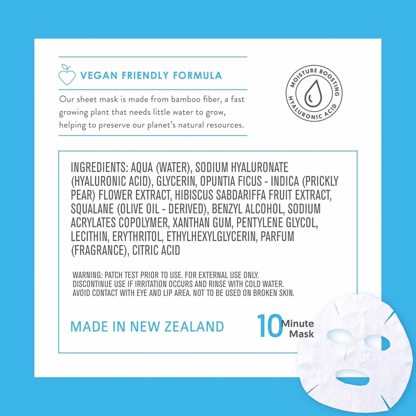 By Nature 2% Hyaluronic Acid Sheet Face Mask for Dry Skin