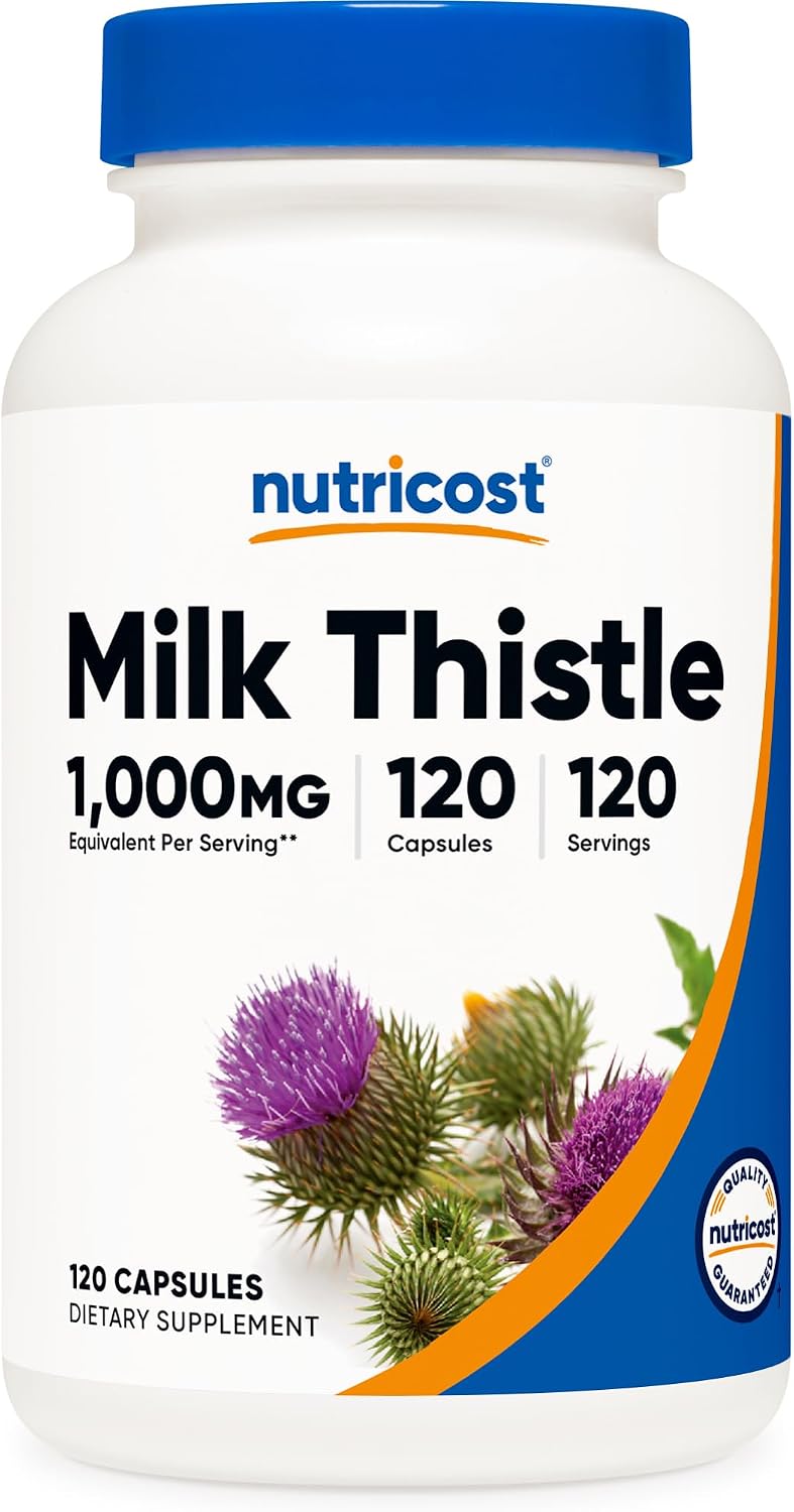 Nutricost Milk Thistle Extract 240 Capsules for 240 Servings Per Bottle - Vegan, GMO Free and Gluten Free