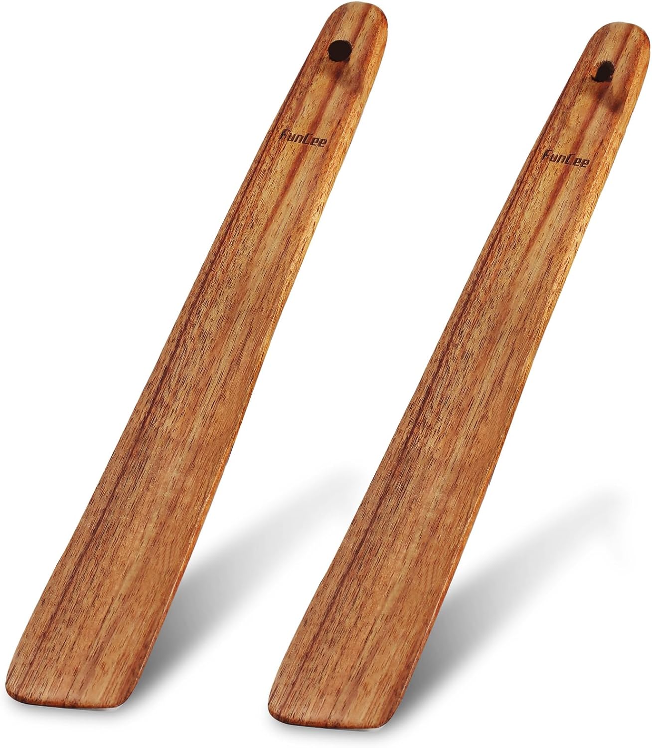 2 Pack Wooden Spurtle for Sourdough Starter, Mixing, Reaching Bottom of Jar, Dough Whisk, Long Handle Jar Spatula, Spurtles Kitchen Tools Teak Wood Kitchen Utensils kit for Baking, Cooking