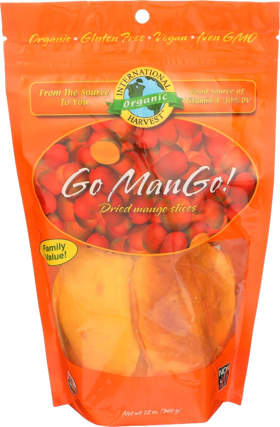 International Harvest Organic Mango Slices 12 Ounce Dried Fruit