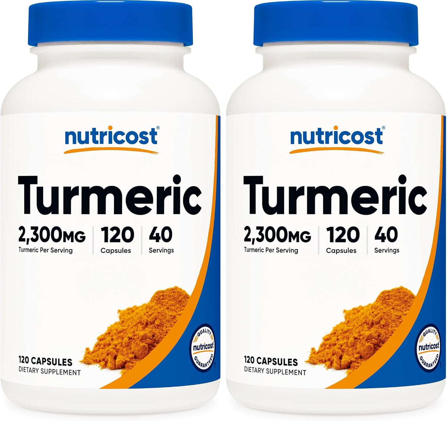Nutricost Turmeric Curcumin with BioPerine, 2300mg, 120 Veggie Capsules, Gluten Free, Non-GMO