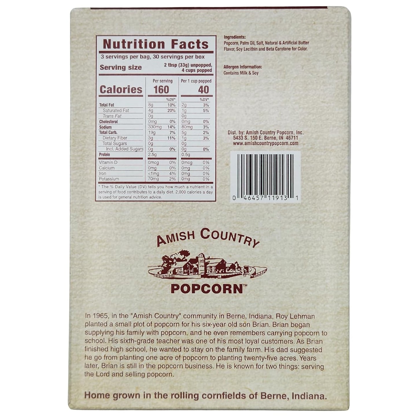 Old Fashioned Microwave Popcorn in 10 Ladyfinger Butter Bags