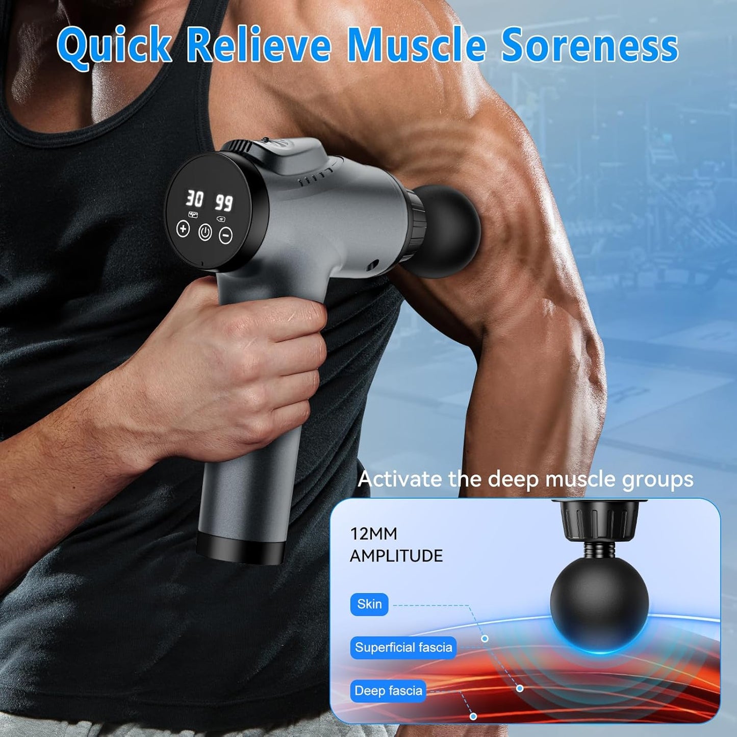 APHERMA Massage Gun, 30 Speed Levels, 9 Heads, Deep Tissue