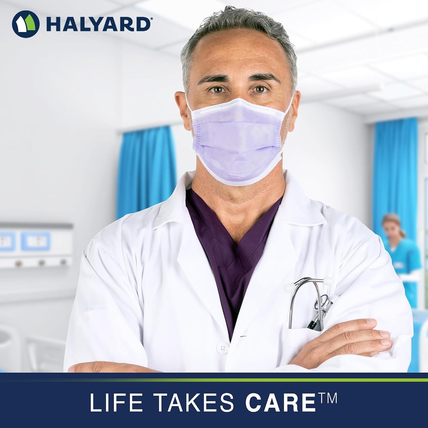 Halyard FluidShield 1 Disposable Procedure Mask Lavender 25868