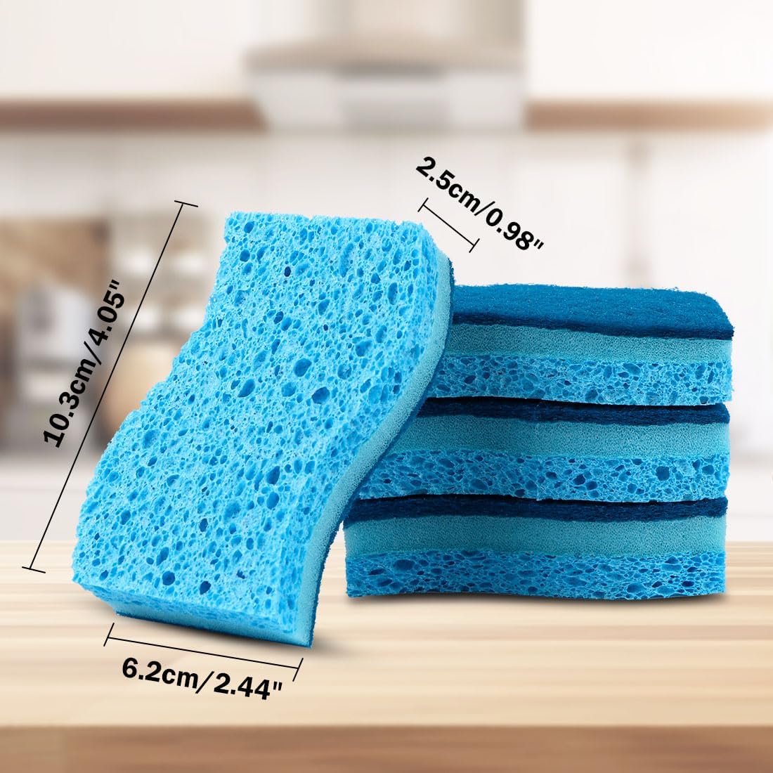 AIDEA Sponges Kitchen-24Count, Non-Scratch Scrub Sponge, Sponge for Dishes | Kitchen Sponges for Non-Stick Cookware, Cleans Fast Without Scratching, Cleaning Power for Kitchen, Bathroom, Household