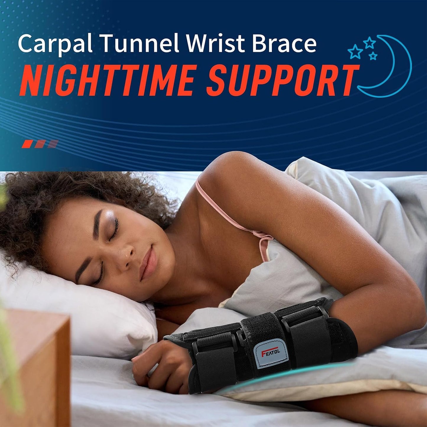 FEATOL Wrist Brace Hand Brace for Carpal Tunnel and Tendonitis Relief, Small/Medium