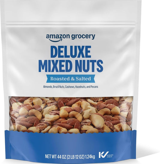 44 Oz Deluxe Mixed Nuts, Roasted & Salted, Amazon Grocery Brand